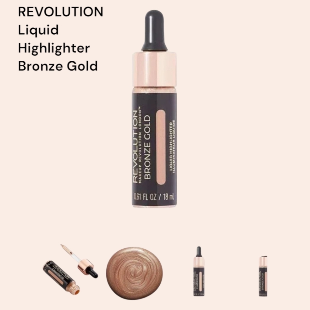 MAKEUP REVOLUTION Liquid Highlighter - Bronze Gold. 18ml